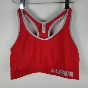 UNDER ARMOUR Red Compression Sports Bra Sz L